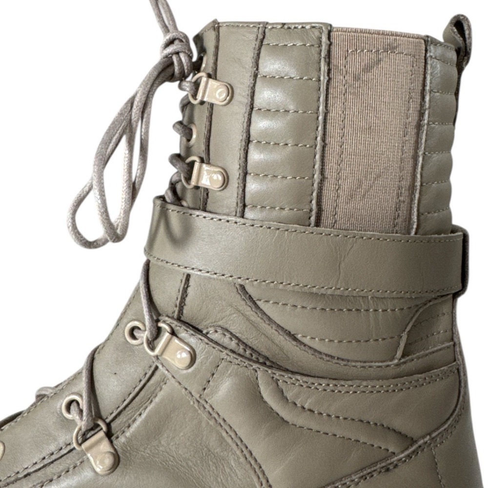 Godspeed Movement‎ Combat Boots Khaki Leather Lace Up Unisex Wm 12/Men 10/11 NIB - Picture 2 of 11